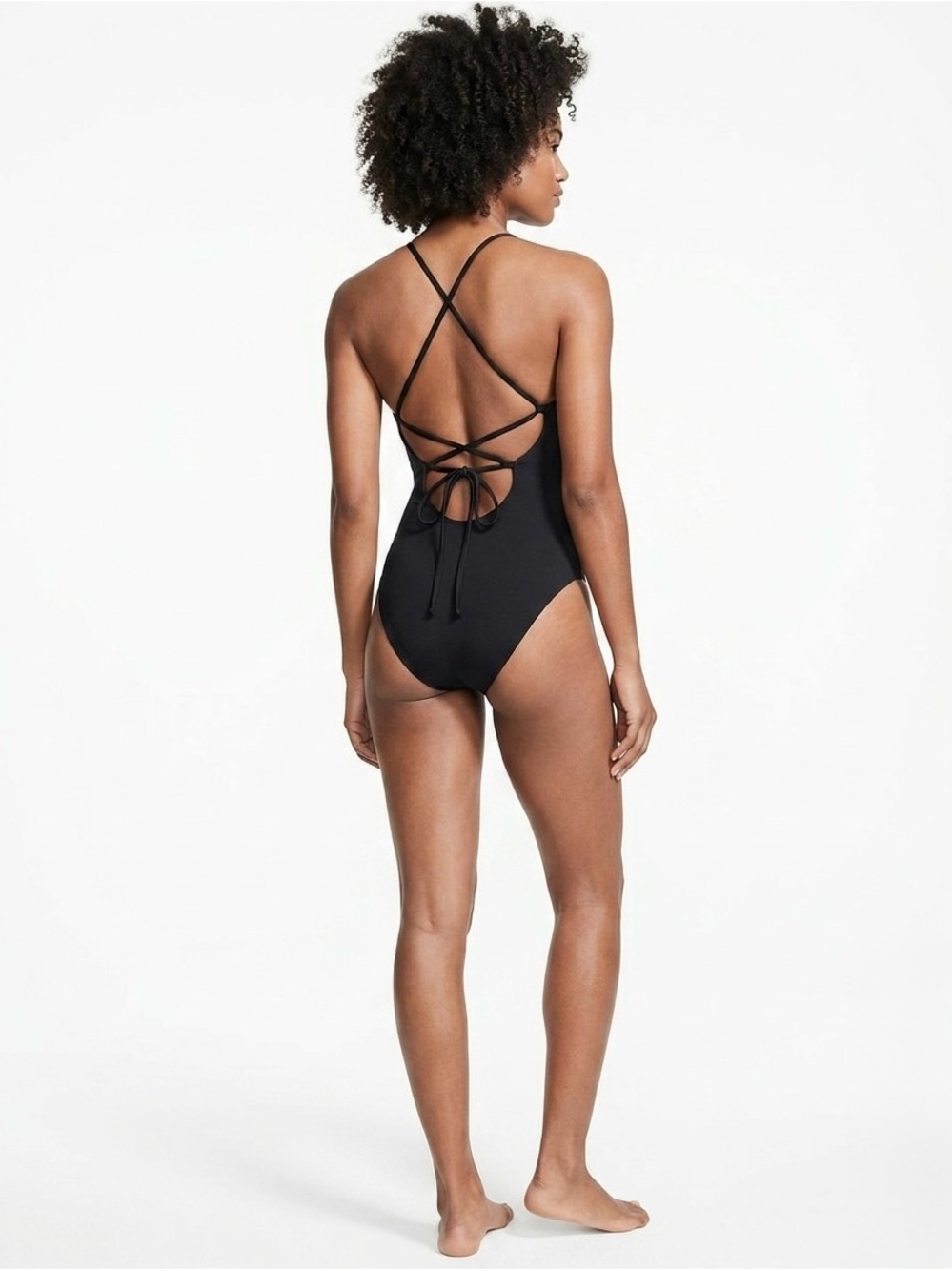 [VS] Lace-Up Back One Piece Swimsuit